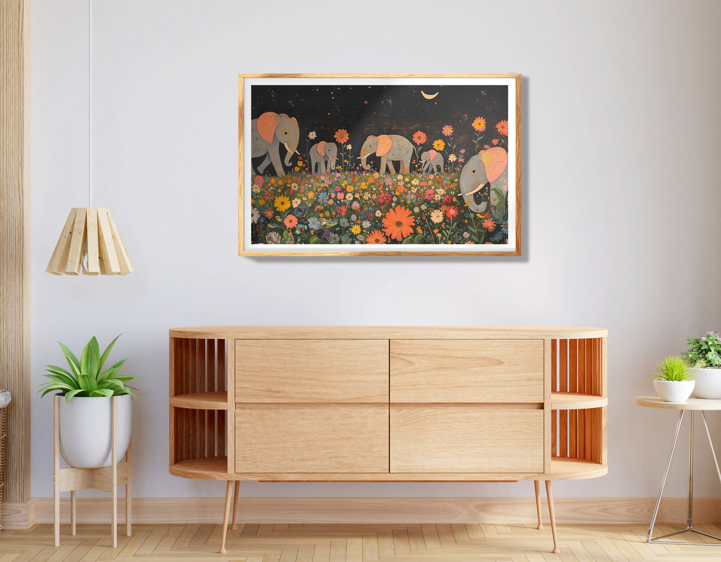 Giraffe Family Sunset African American canvas print view 74