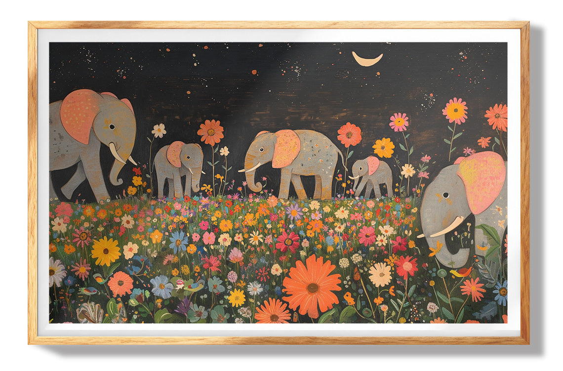 Giraffe Family Sunset African American canvas print view 73