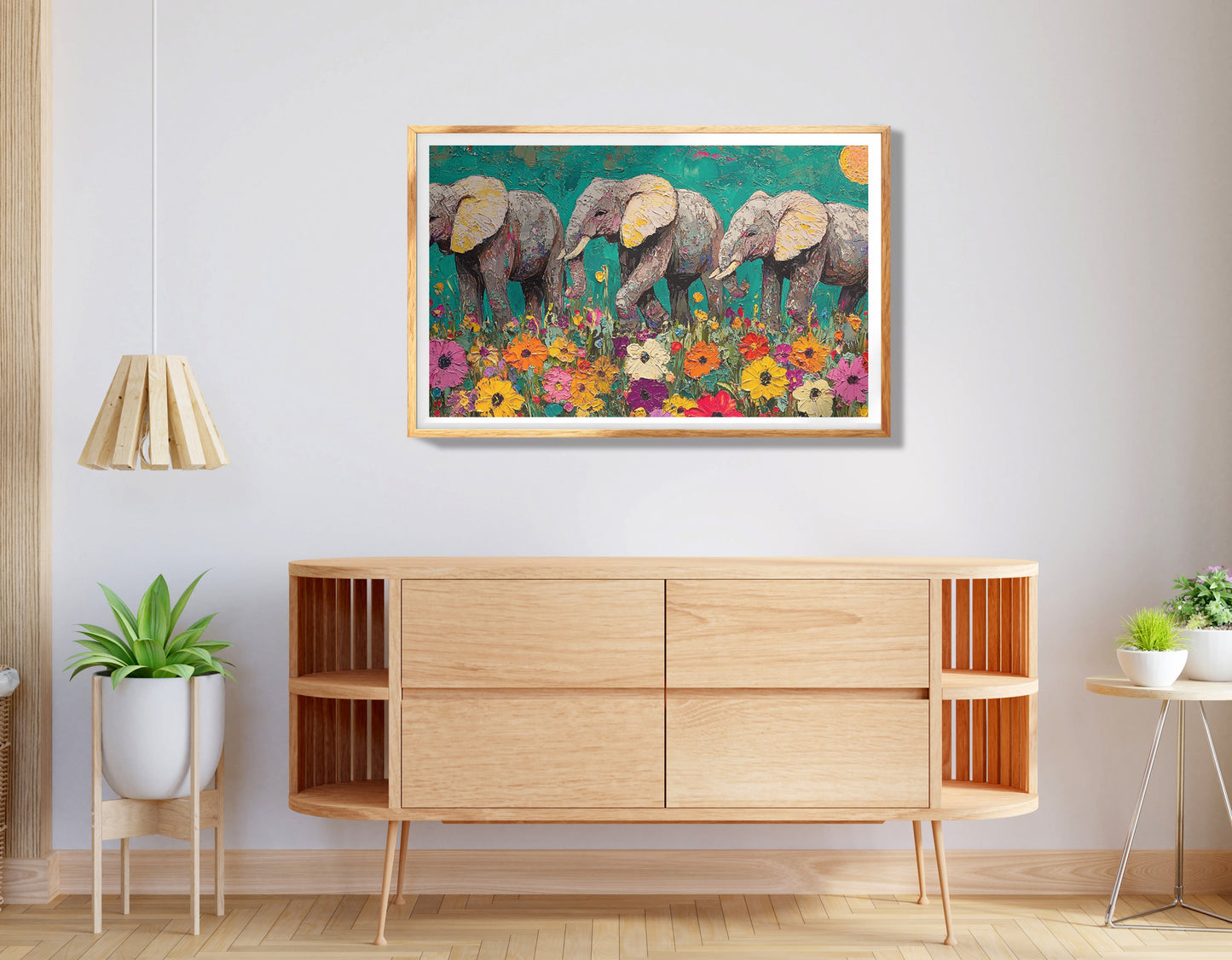 Baby Elephants Sunset Black children wall art view 74