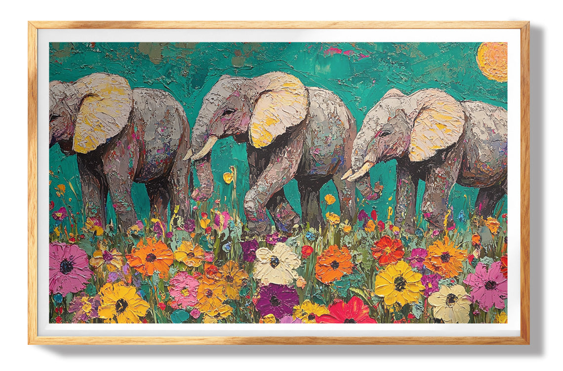 Baby Elephants Sunset Black children wall art view 73