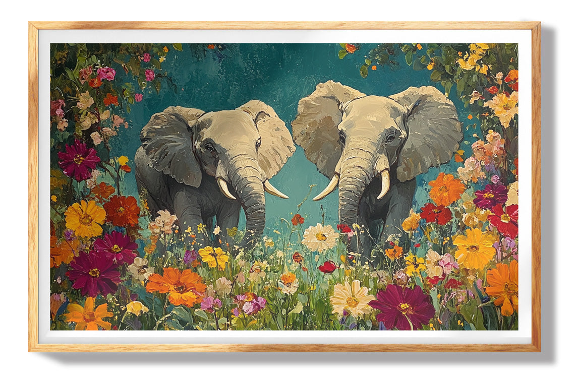 Lion in Blooming Meadow Black African American canvas print view 73