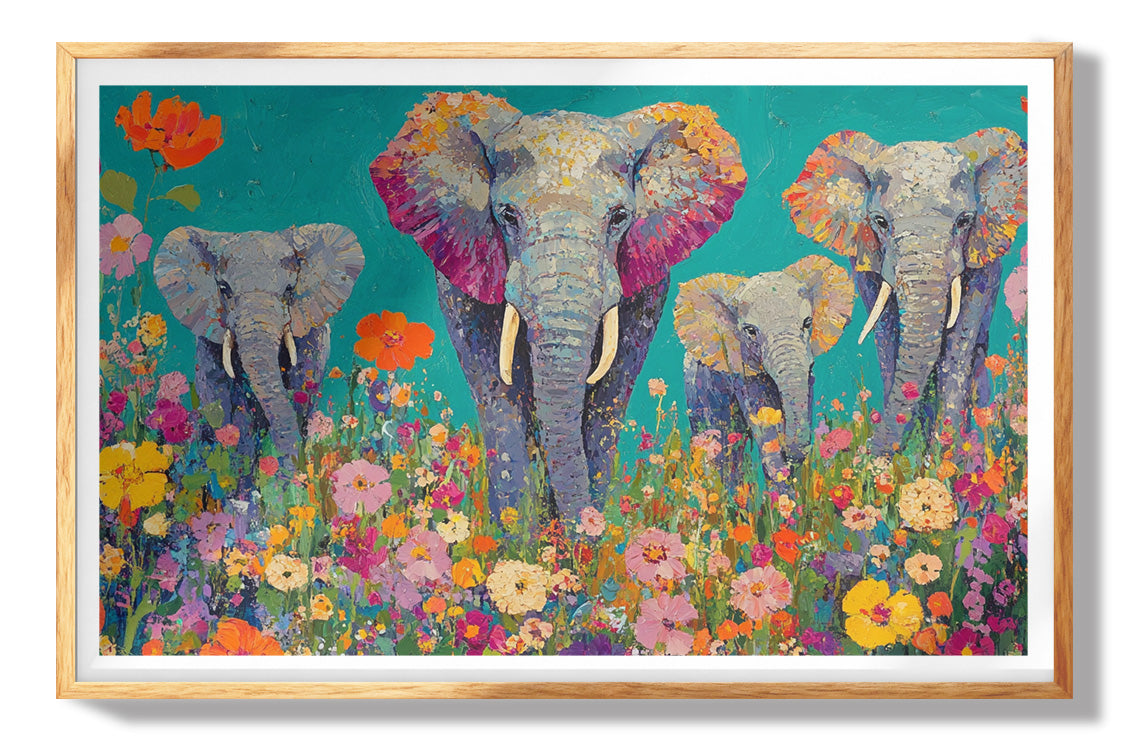 Happy Lion Floral African American canvas print view 73