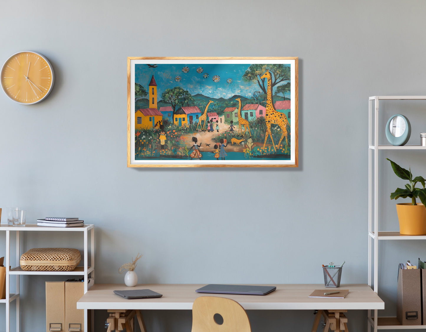 Lion Wildflower Garden African American canvas print view 78