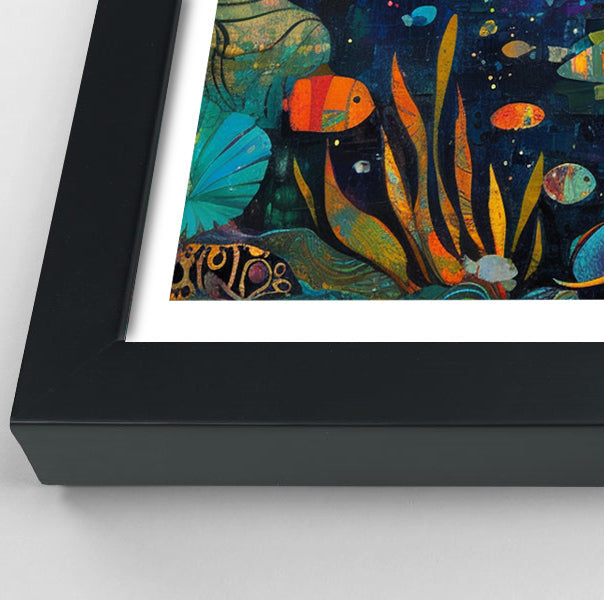 Black Mermaid Swimming with Fish African American canvas print view 70