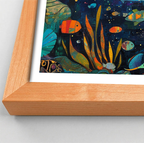 Black Mermaid Swimming with Fish African American canvas print view 82