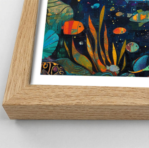 Black Mermaid Swimming with Fish African American canvas print view 76