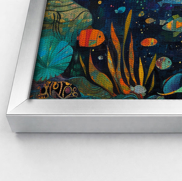 Black Mermaid Swimming with Fish African American canvas print view 58