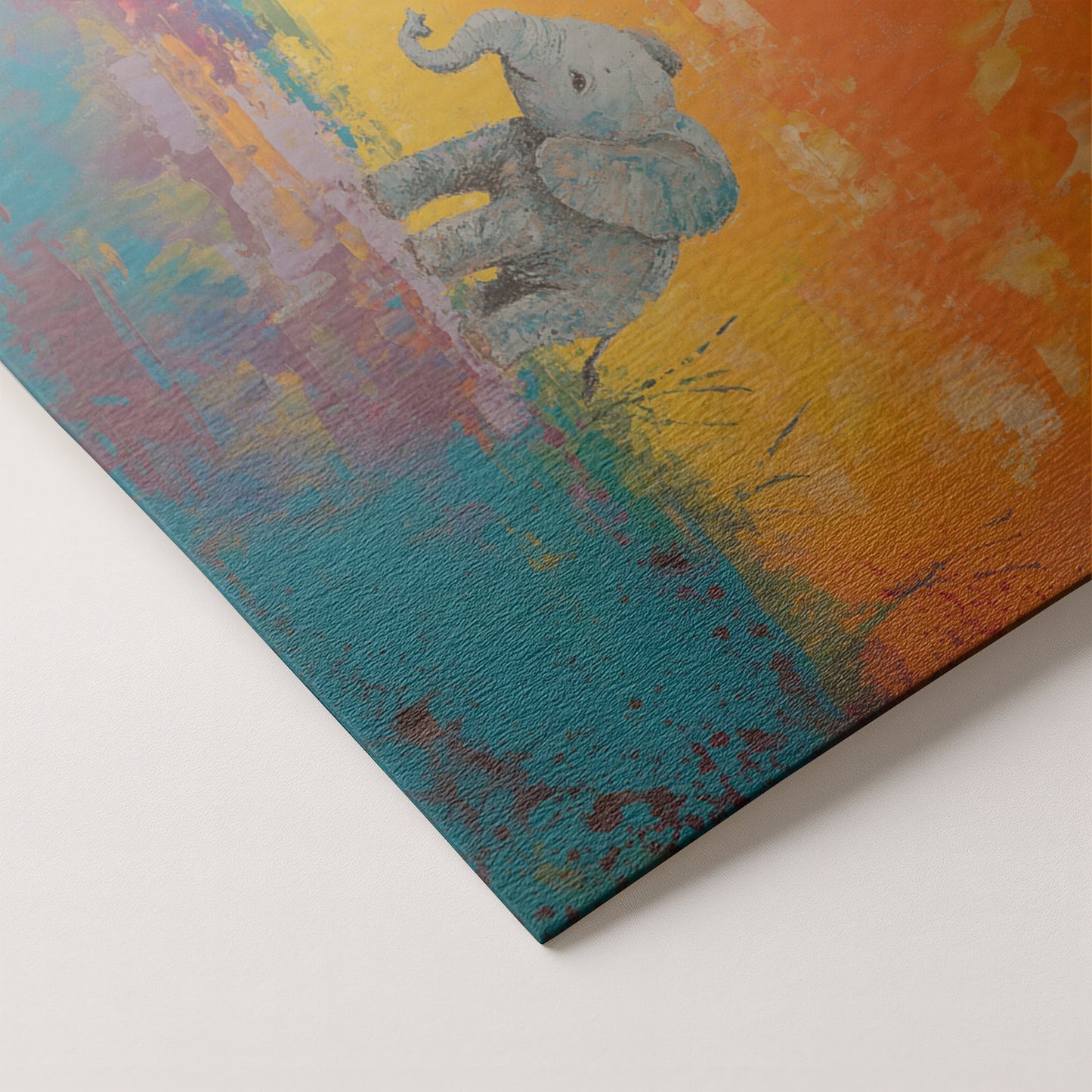 Baby Elephants Sunset Black children wall art artwork by MoomZee Artwork