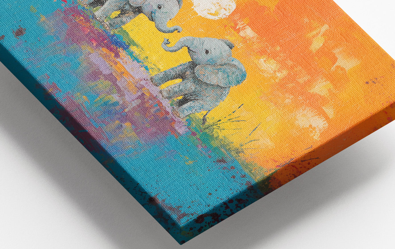 Baby Elephants Sunset Black children wall art view 16