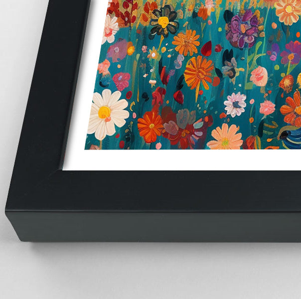 Lion in Blooming Meadow Black African American canvas print view 70