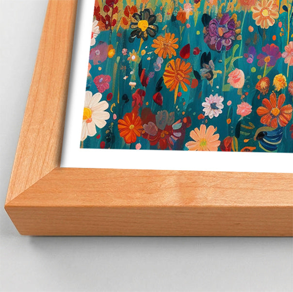 Lion in Blooming Meadow Black African American canvas print view 82