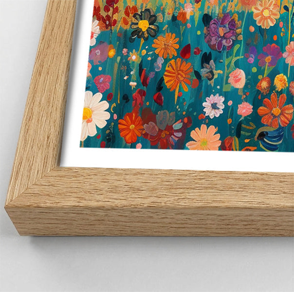 Lion in Blooming Meadow Black African American canvas print view 76