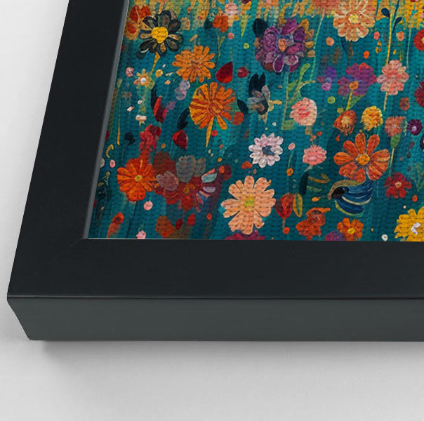Lion in Blooming Meadow Black African American canvas print view 28