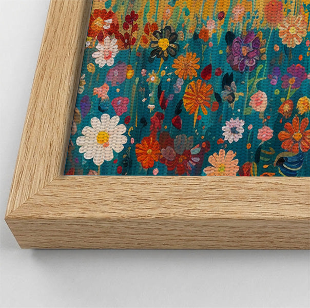 Lion in Blooming Meadow Black African American canvas print view 52