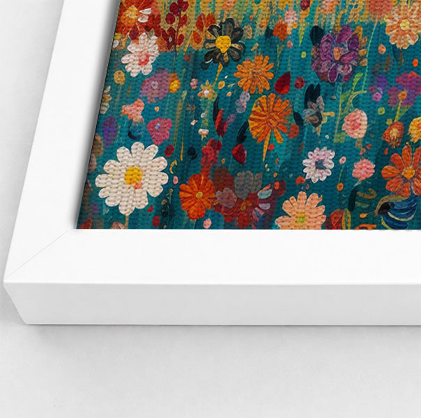 Lion in Blooming Meadow Black African American canvas print view 64