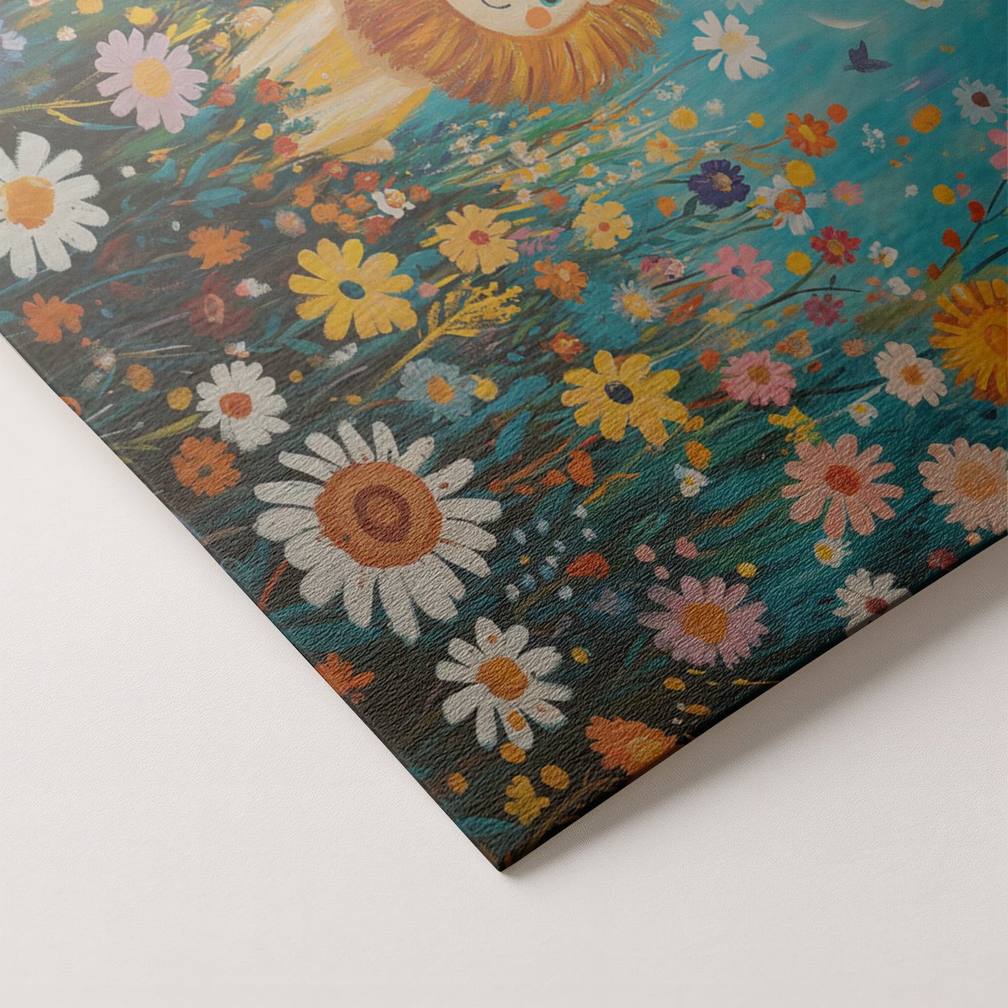 Happy Lion Floral African American canvas print artwork by MoomZee Artwork