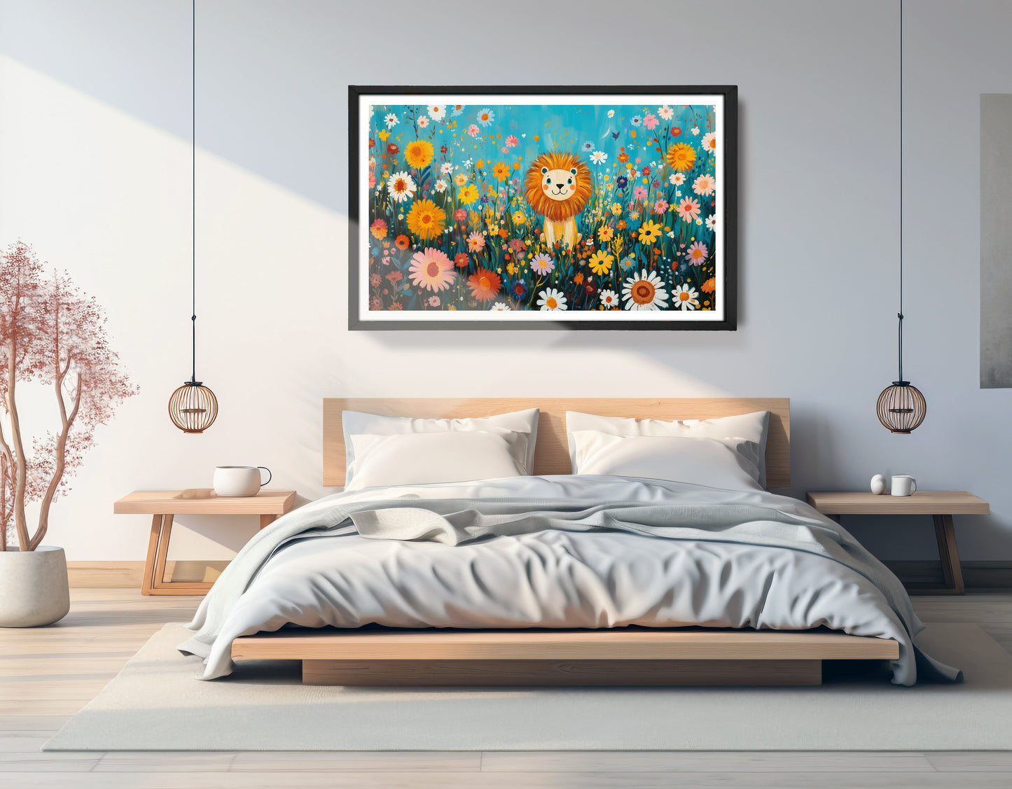 Happy Lion Floral African American canvas print view 69