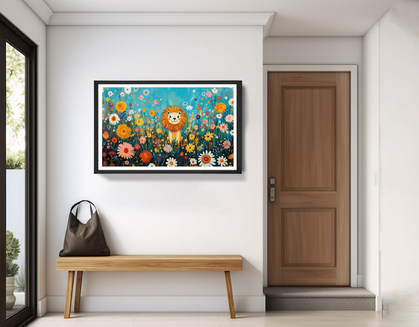 Happy Lion Floral African American canvas print view 71