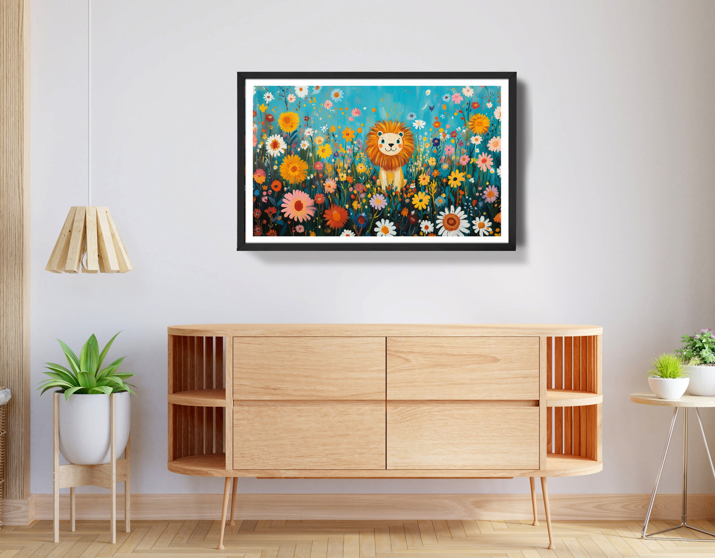 Happy Lion Floral African American canvas print view 68