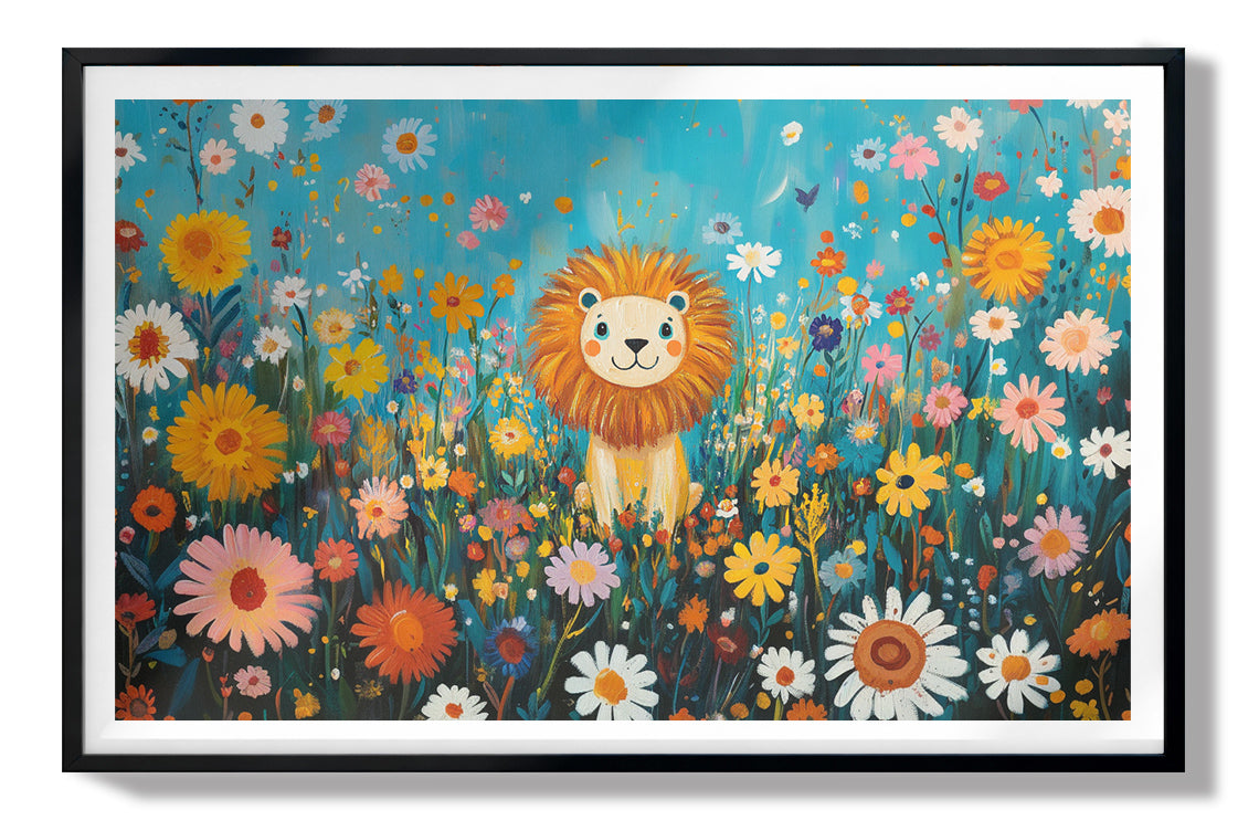 Happy Lion Floral African American canvas print view 67