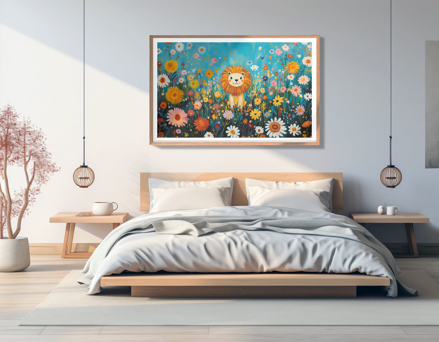 Happy Lion Floral African American canvas print view 81