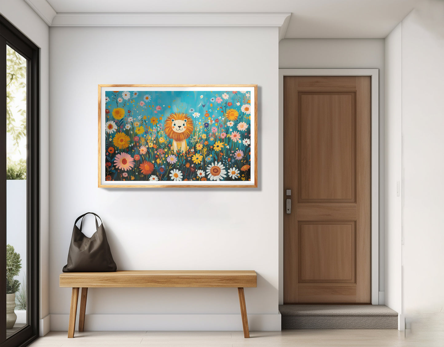 Happy Lion Floral African American canvas print view 77