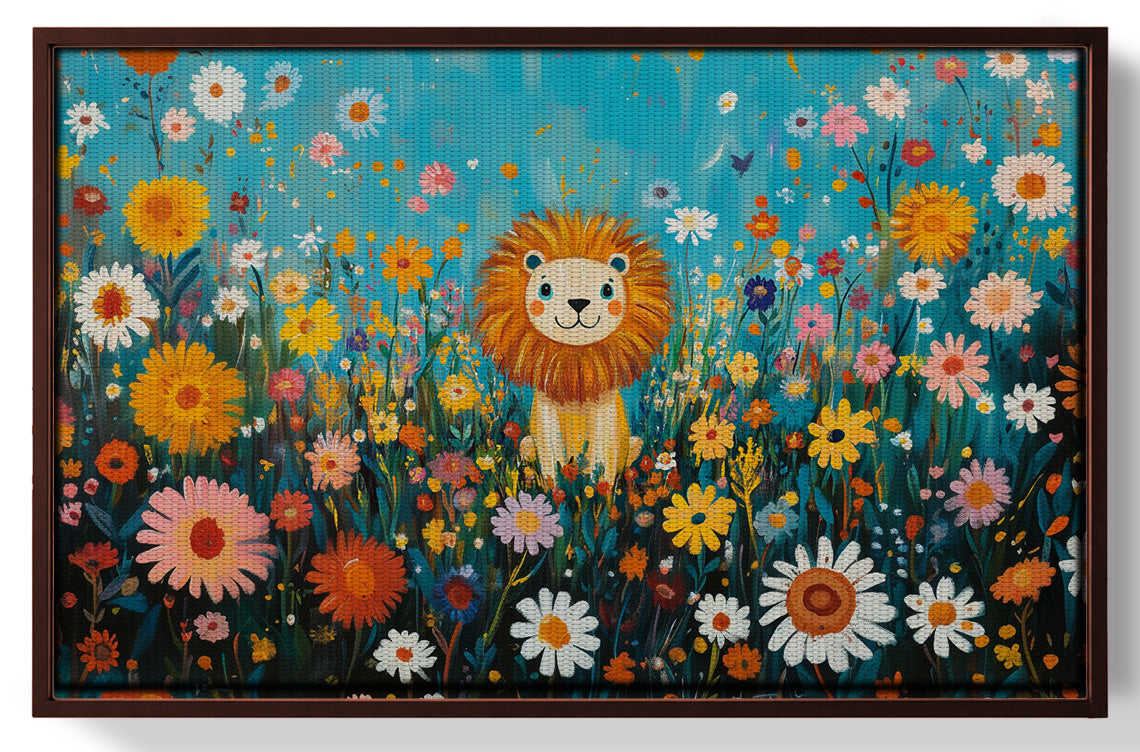 Happy Lion Floral African American canvas print view 31