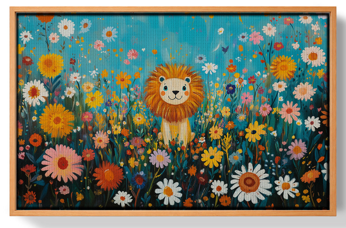 Happy Lion Floral African American canvas print view 43