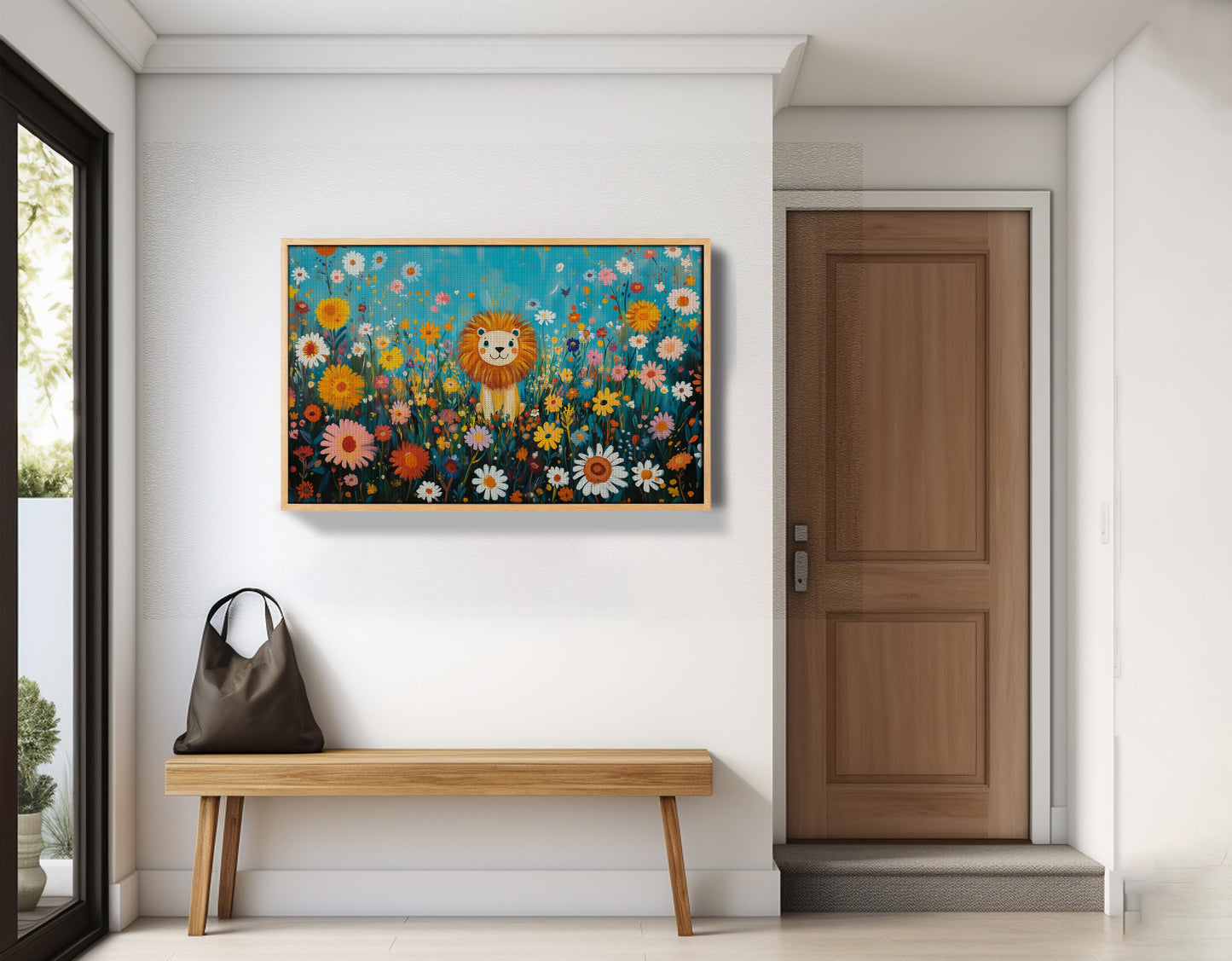 Happy Lion Floral African American canvas print view 53