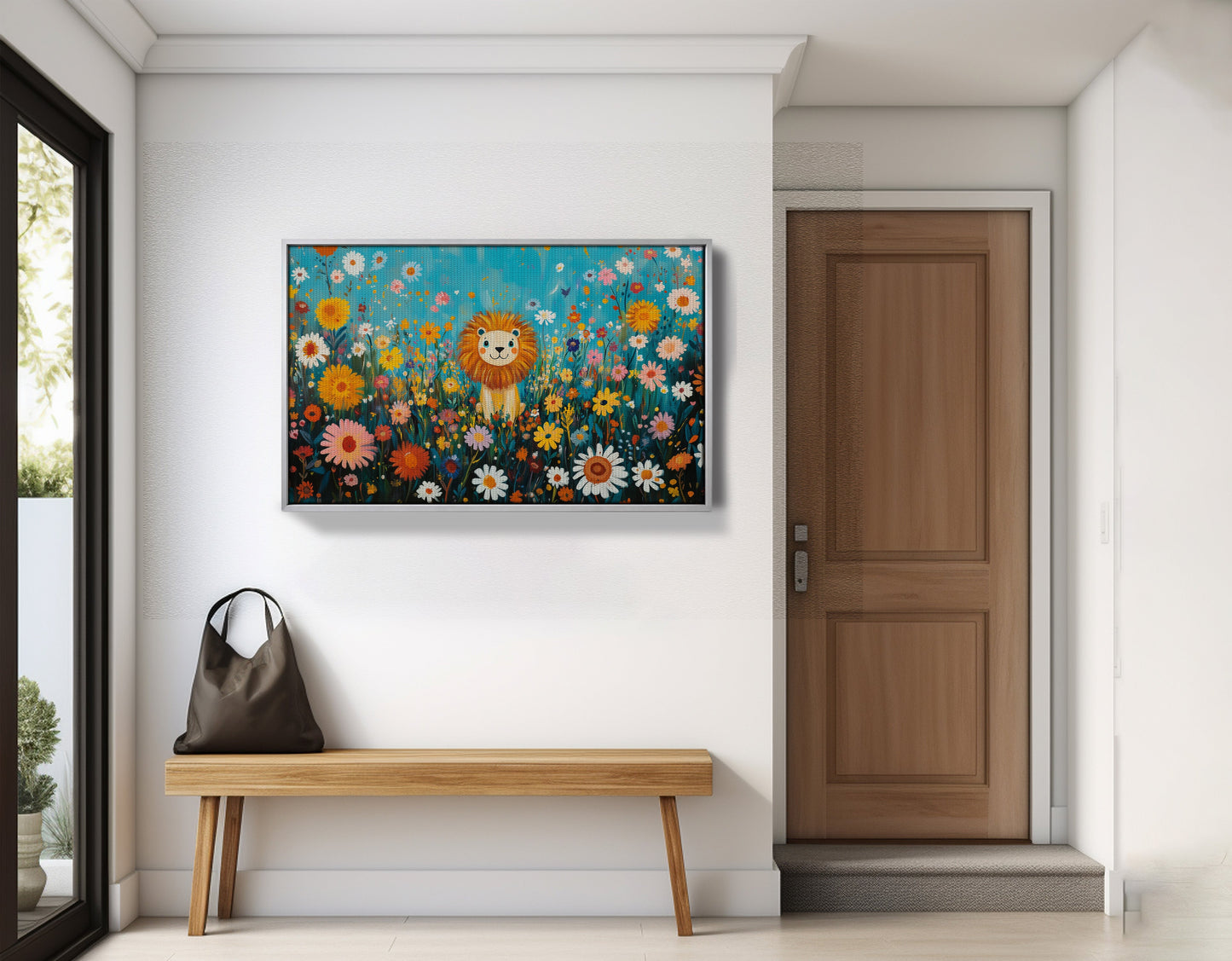 Happy Lion Floral African American canvas print view 59