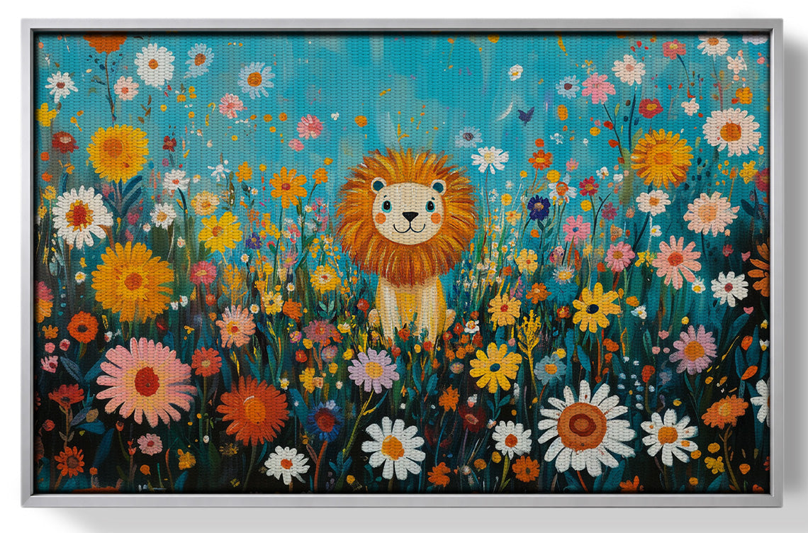 Happy Lion Floral African American canvas print view 55