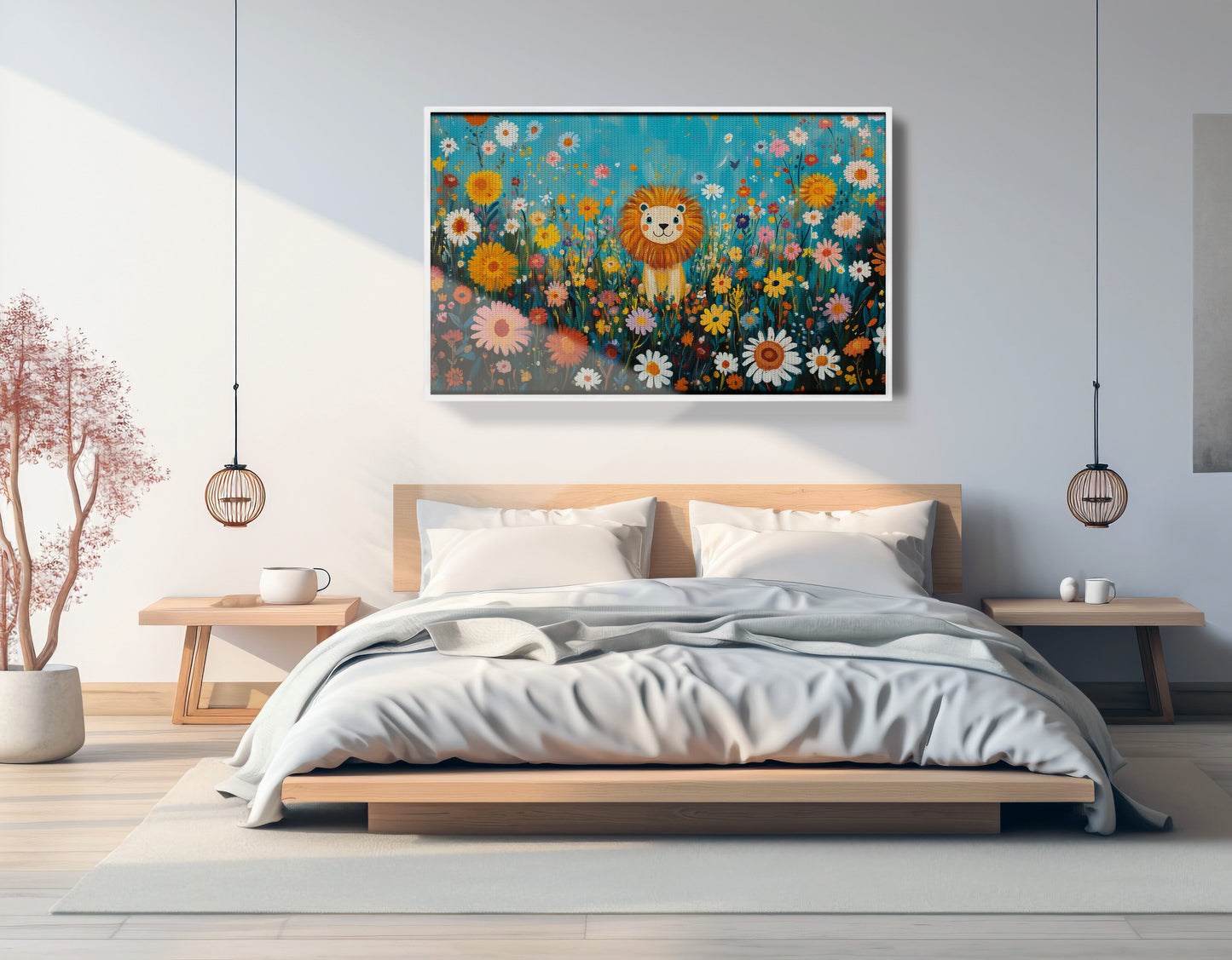 Happy Lion Floral African American canvas print view 63