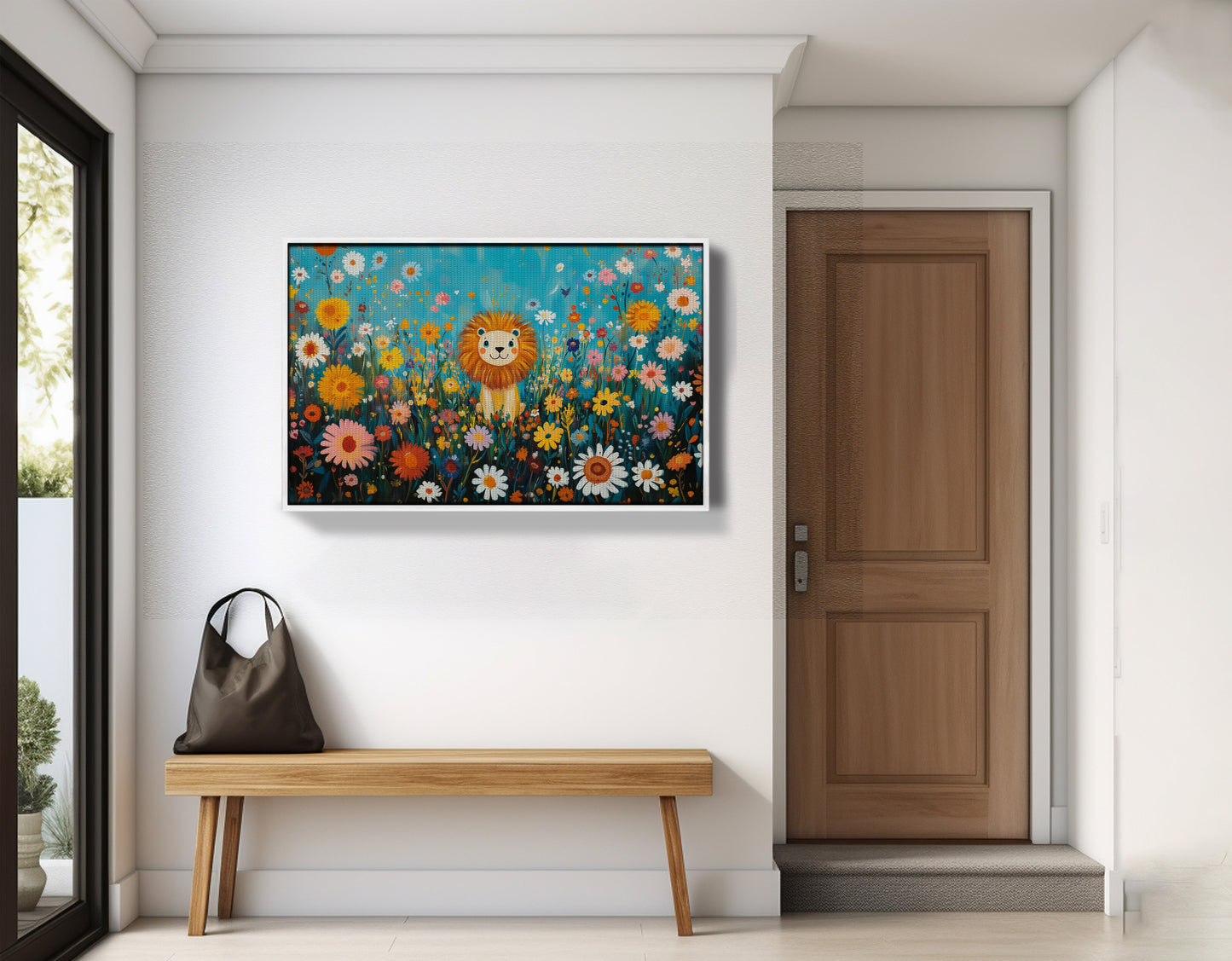 Happy Lion Floral African American canvas print view 65