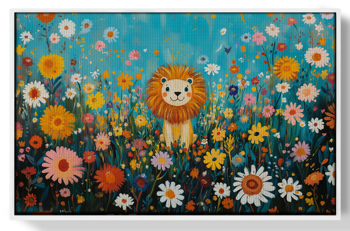 Happy Lion Floral African American canvas print view 61