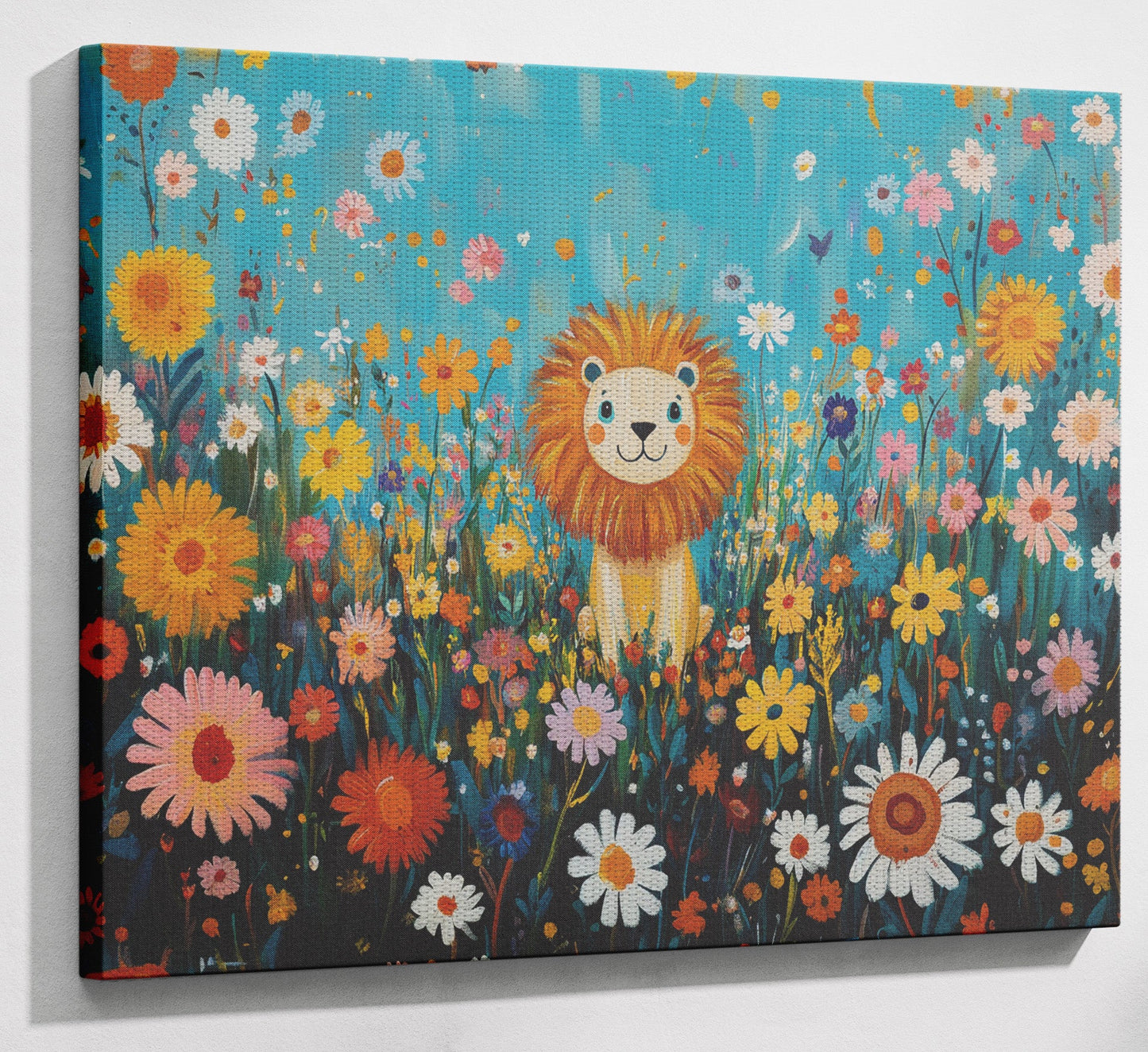 Happy Lion Floral African American canvas print view 13