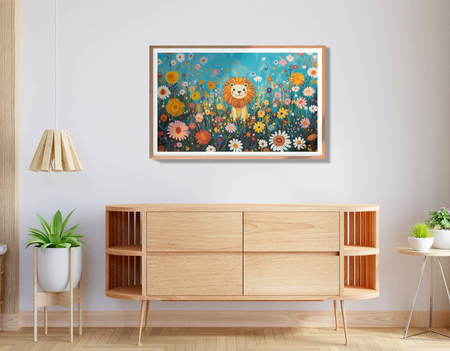 Happy Lion Floral African American canvas print view 80