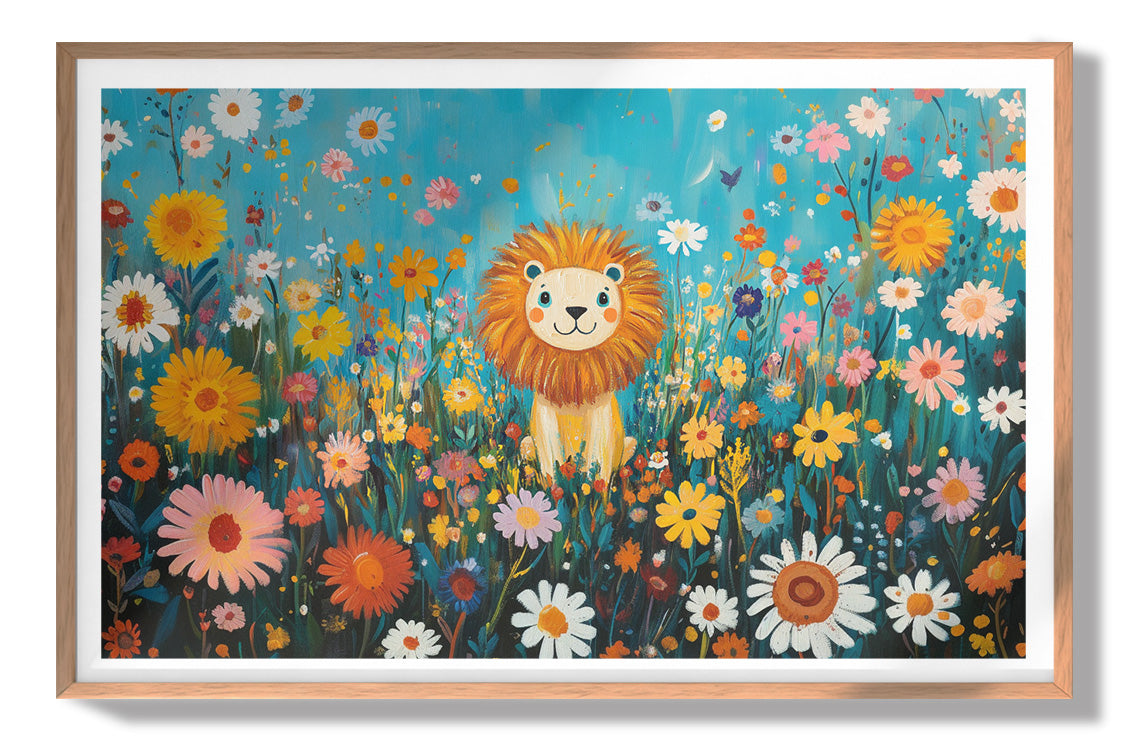 Happy Lion Floral African American canvas print view 79