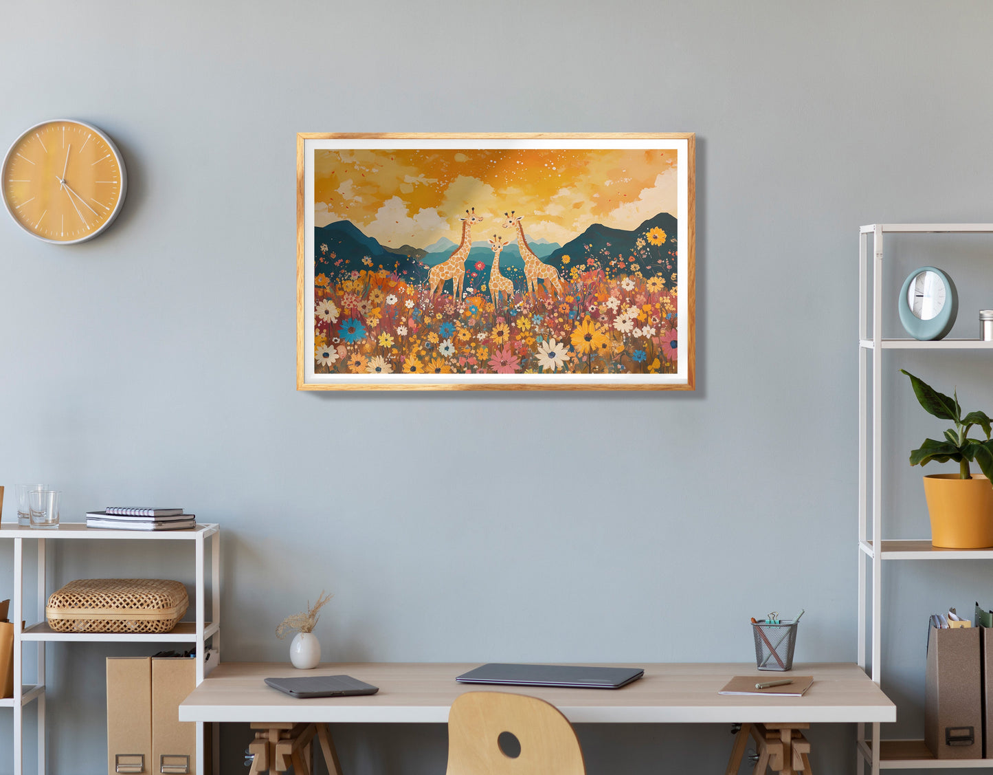 Elephant Herd Wildflower African American canvas print view 78