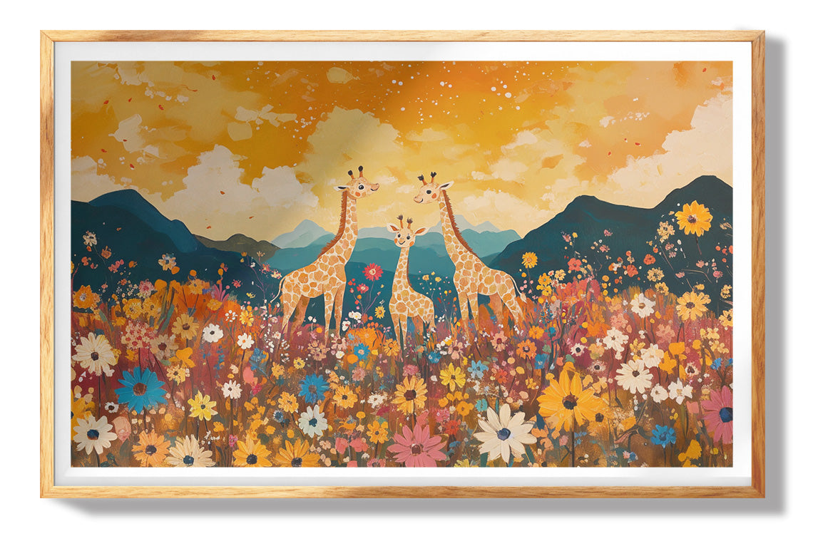 Elephant Herd Wildflower African American canvas print view 73