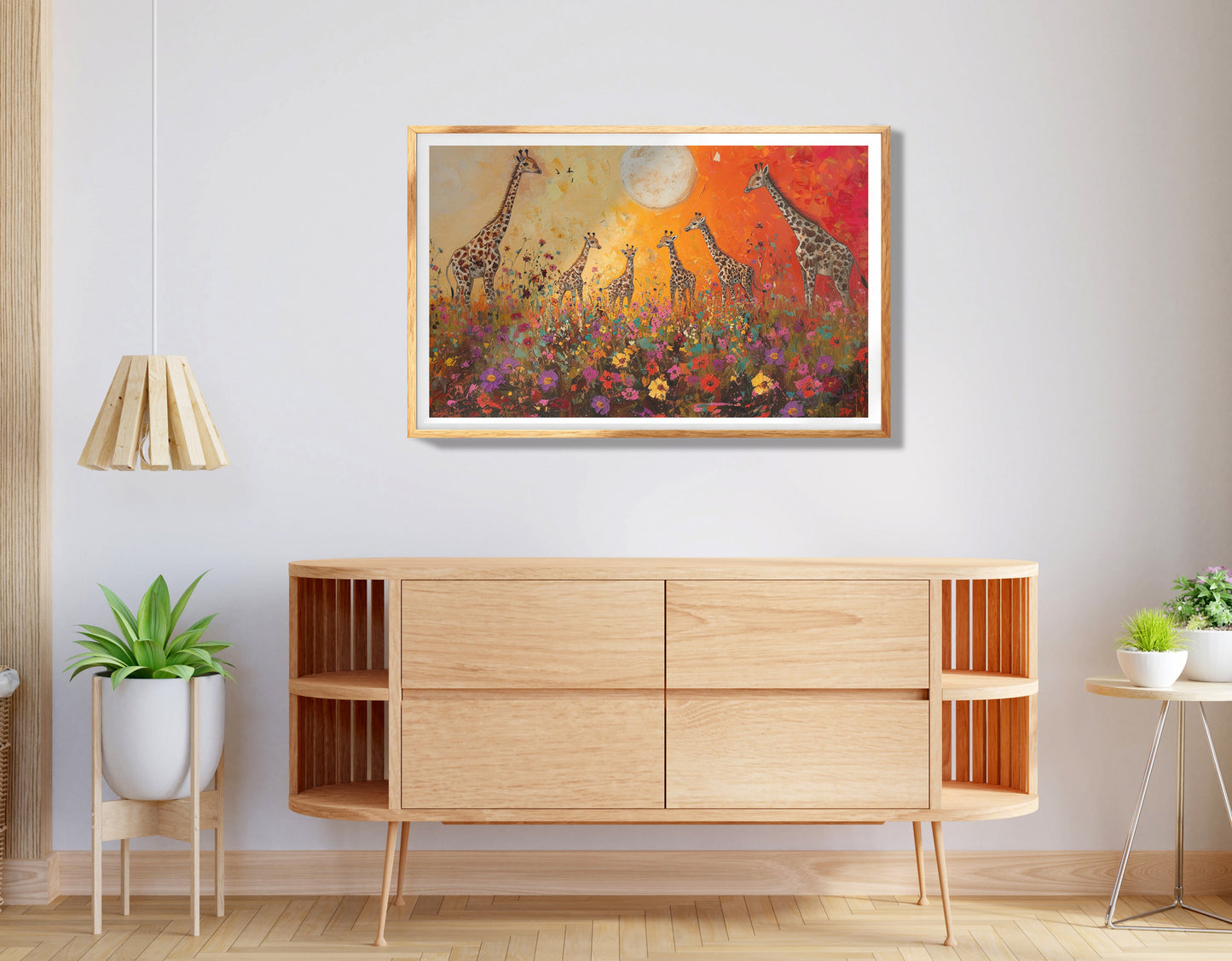 Giraffe Village Folk Black Black culture wall art view 74