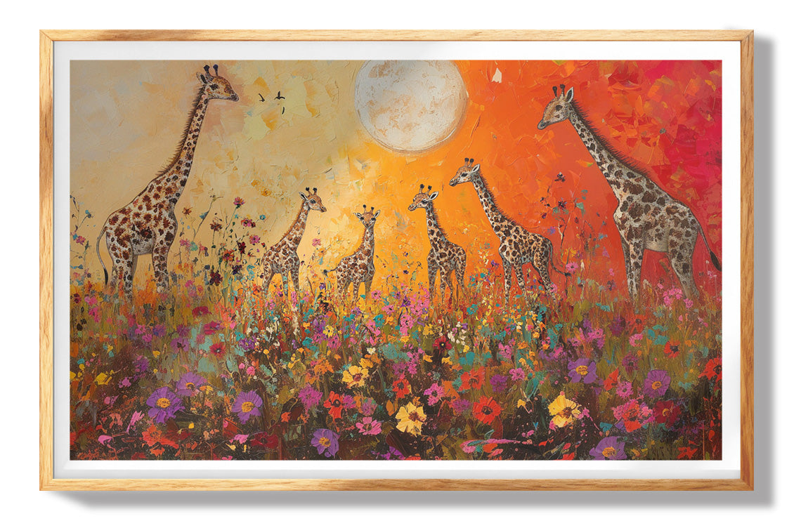 Giraffe Village Folk Black Black culture wall art view 73