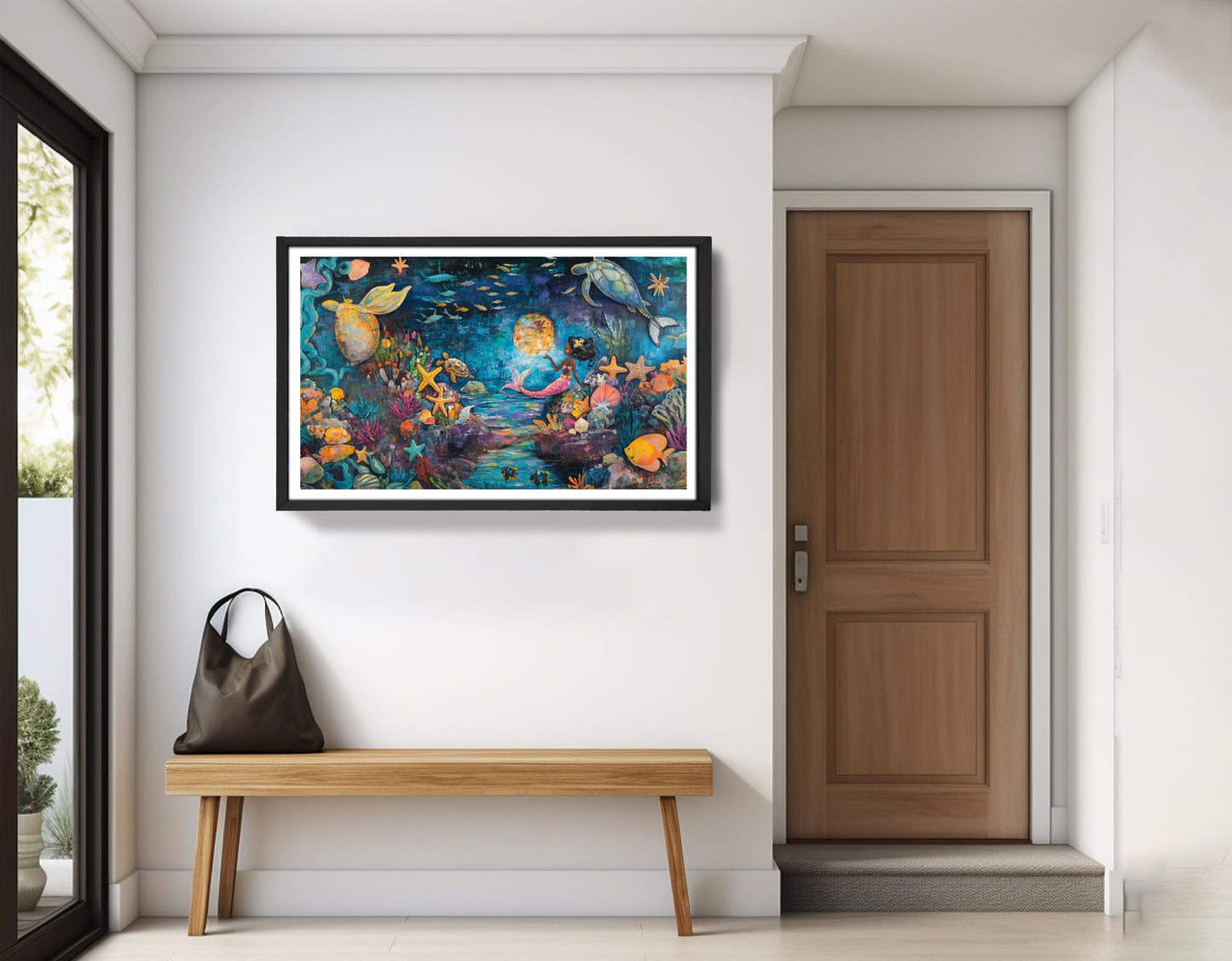 Black Mermaid Ocean Fantasy Caribbean wall art view 71