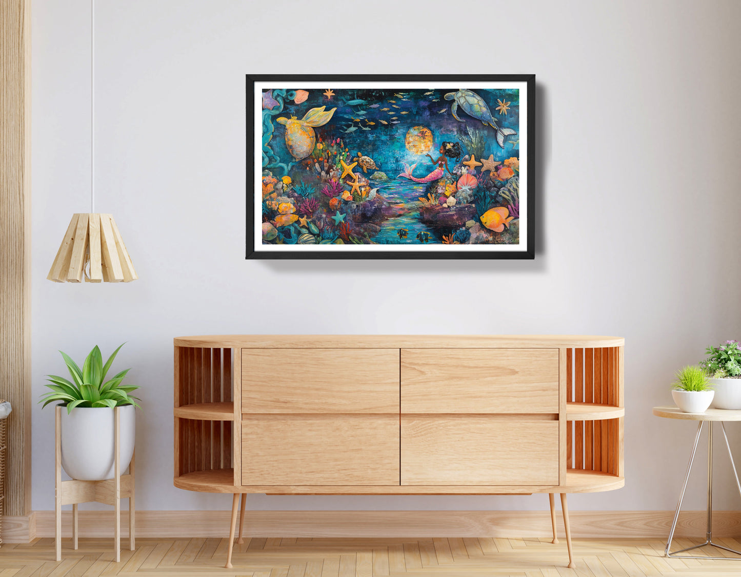 Black Mermaid Ocean Fantasy Caribbean wall art view 68