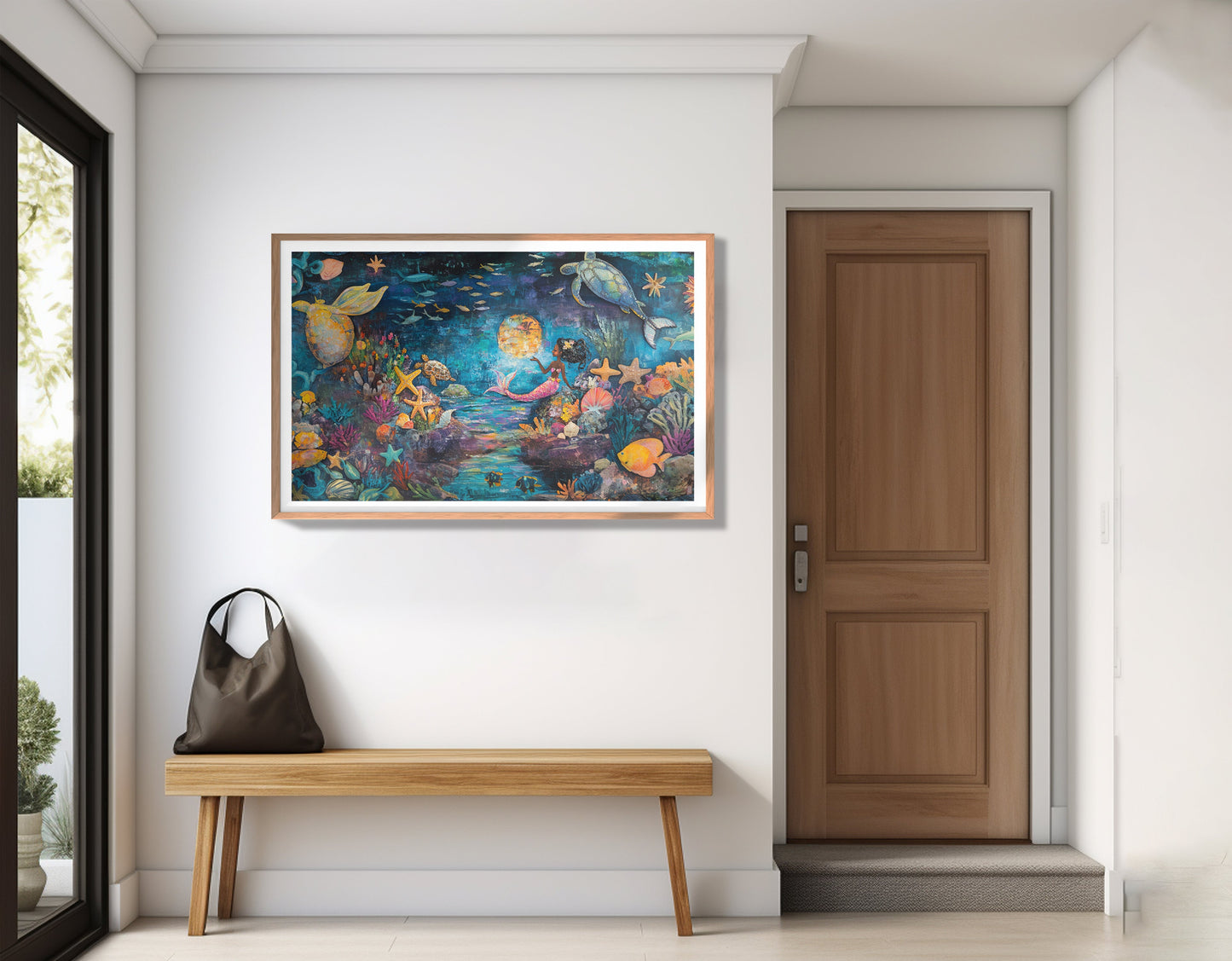 Black Mermaid Ocean Fantasy Caribbean wall art view 83