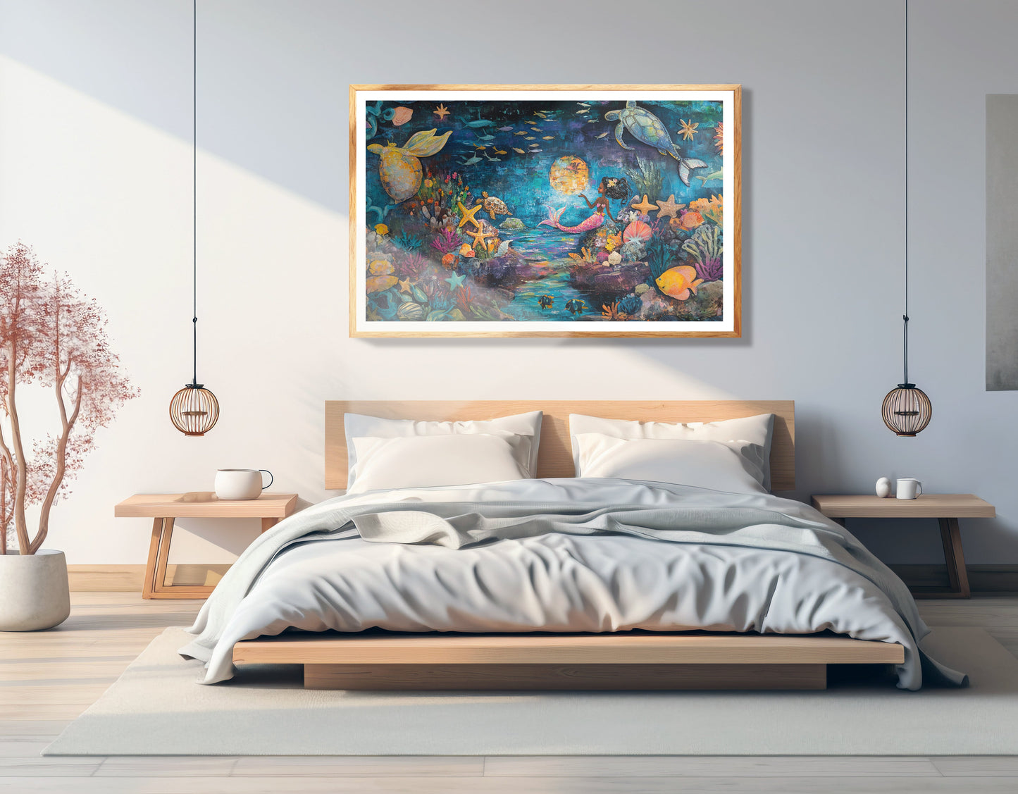 Black Mermaid Ocean Fantasy Caribbean wall art view 75