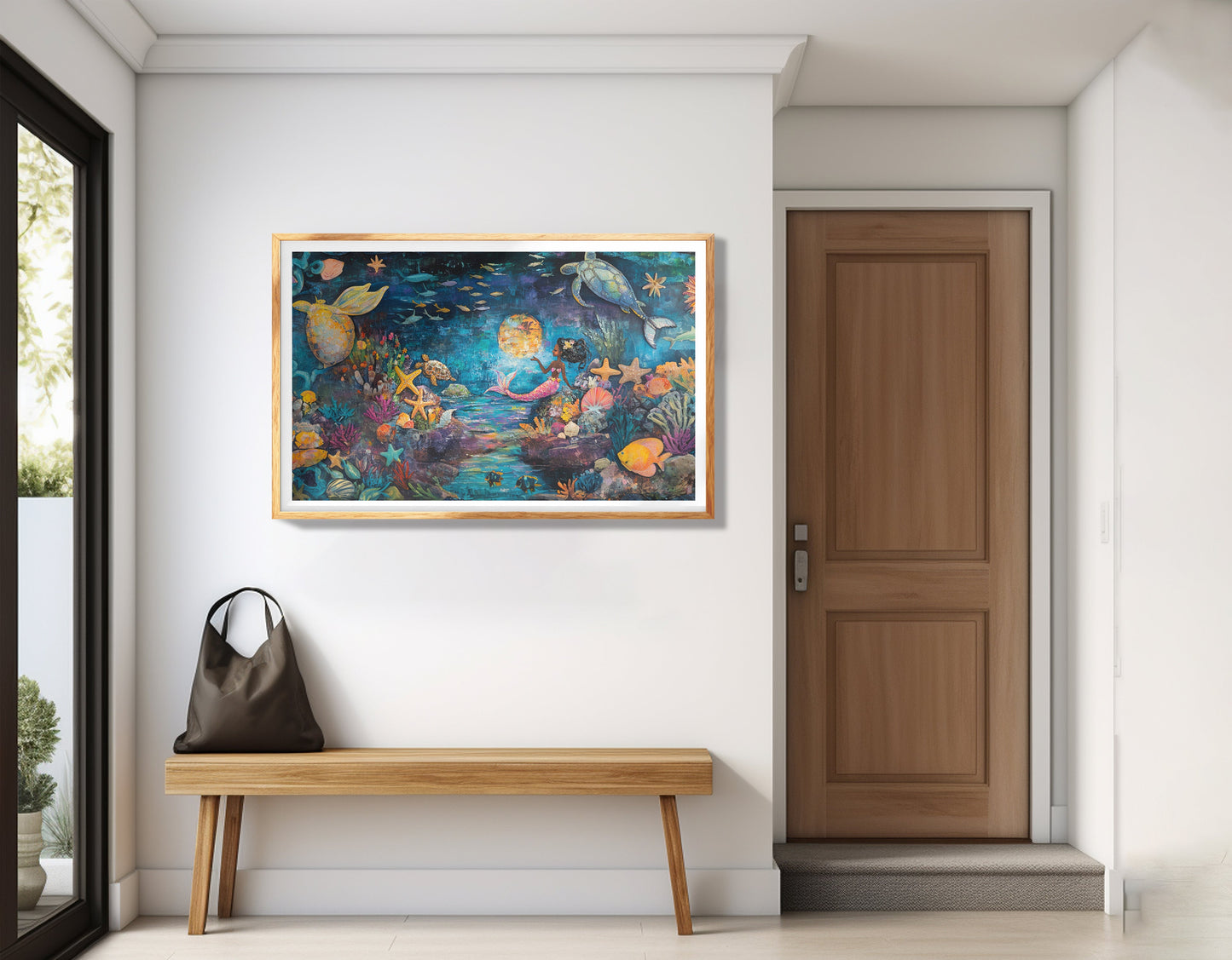 Black Mermaid Ocean Fantasy Caribbean wall art view 77