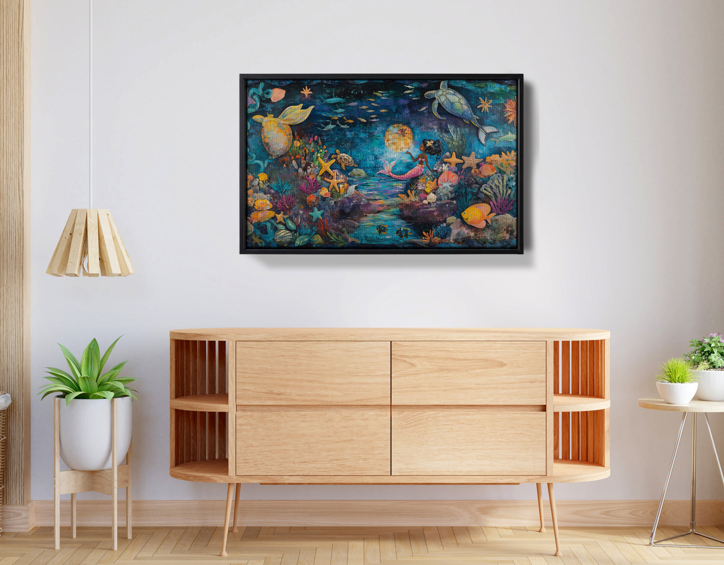 Black Mermaid Ocean Fantasy Caribbean wall art view 26