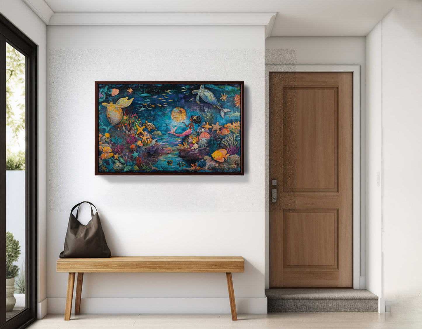 Black Mermaid Ocean Fantasy Caribbean wall art view 35
