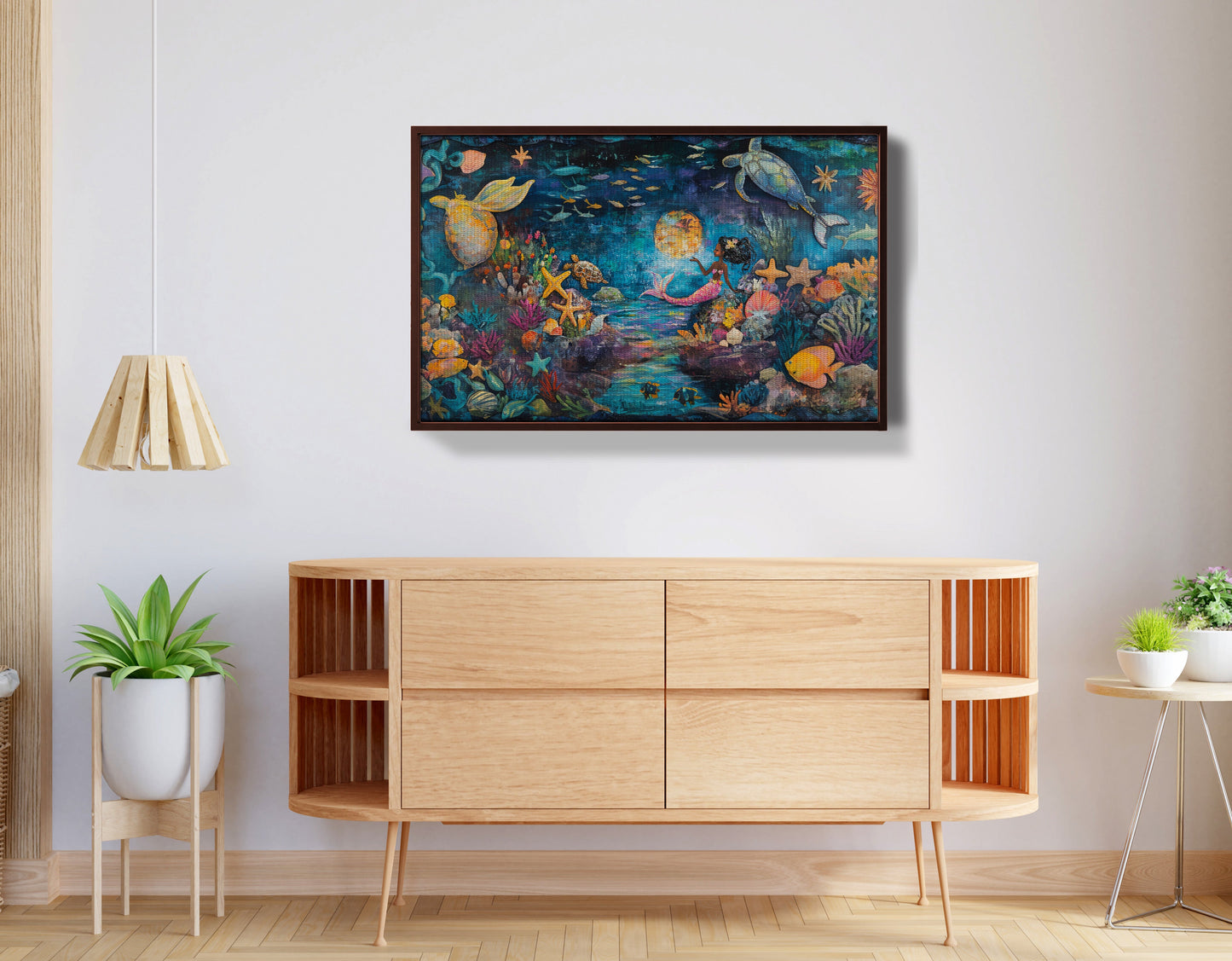 Black Mermaid Ocean Fantasy Caribbean wall art view 32