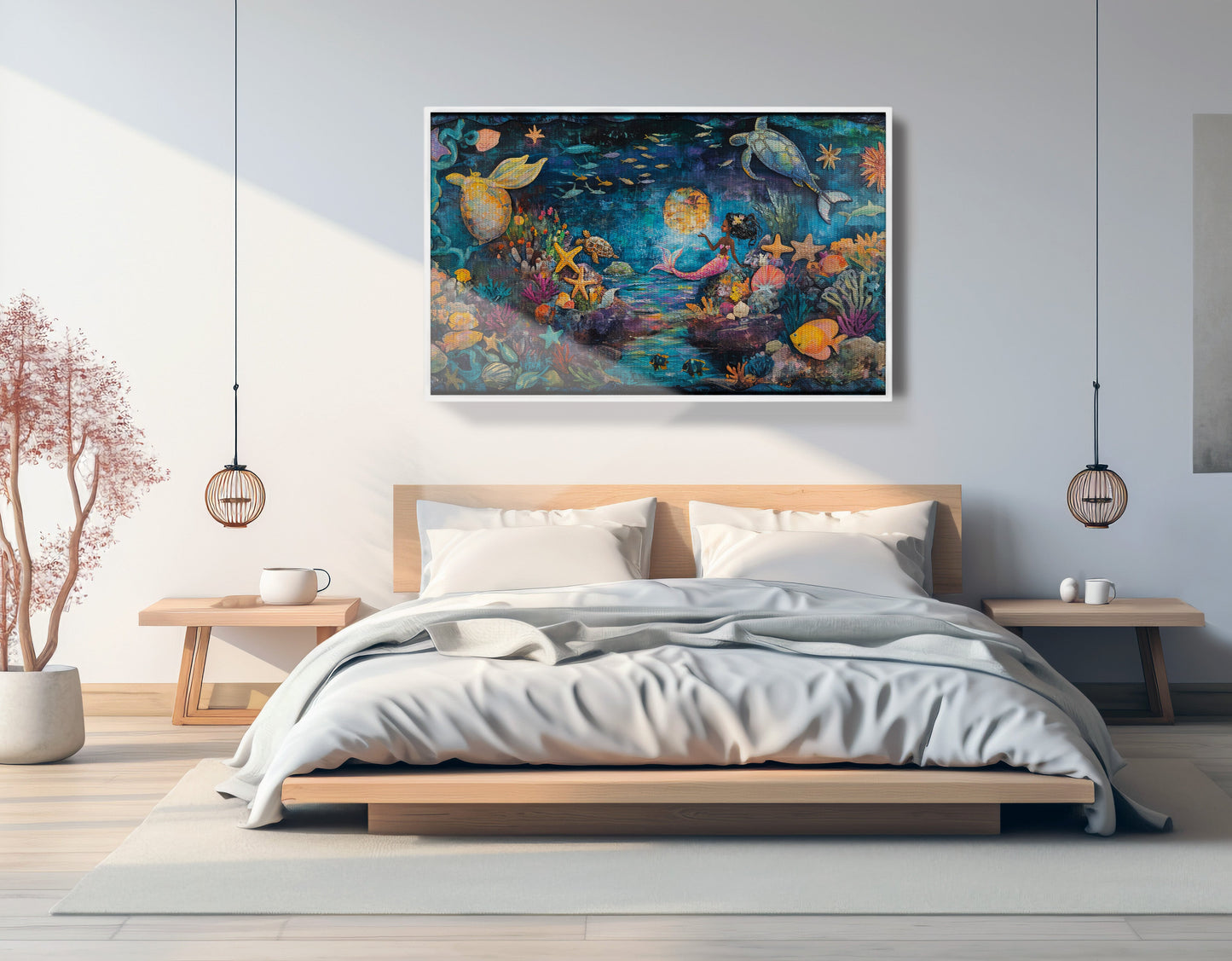 Black Mermaid Ocean Fantasy Caribbean wall art view 63
